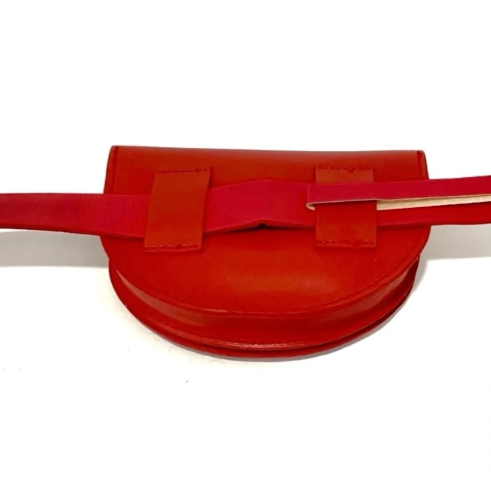 JUICY COUTURE Red Gold Diamond Studded Logo Belt Waist Bag Gift Box NWT